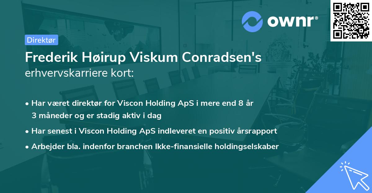 Frederik Høirup Viskum Conradsen's erhvervskarriere kort