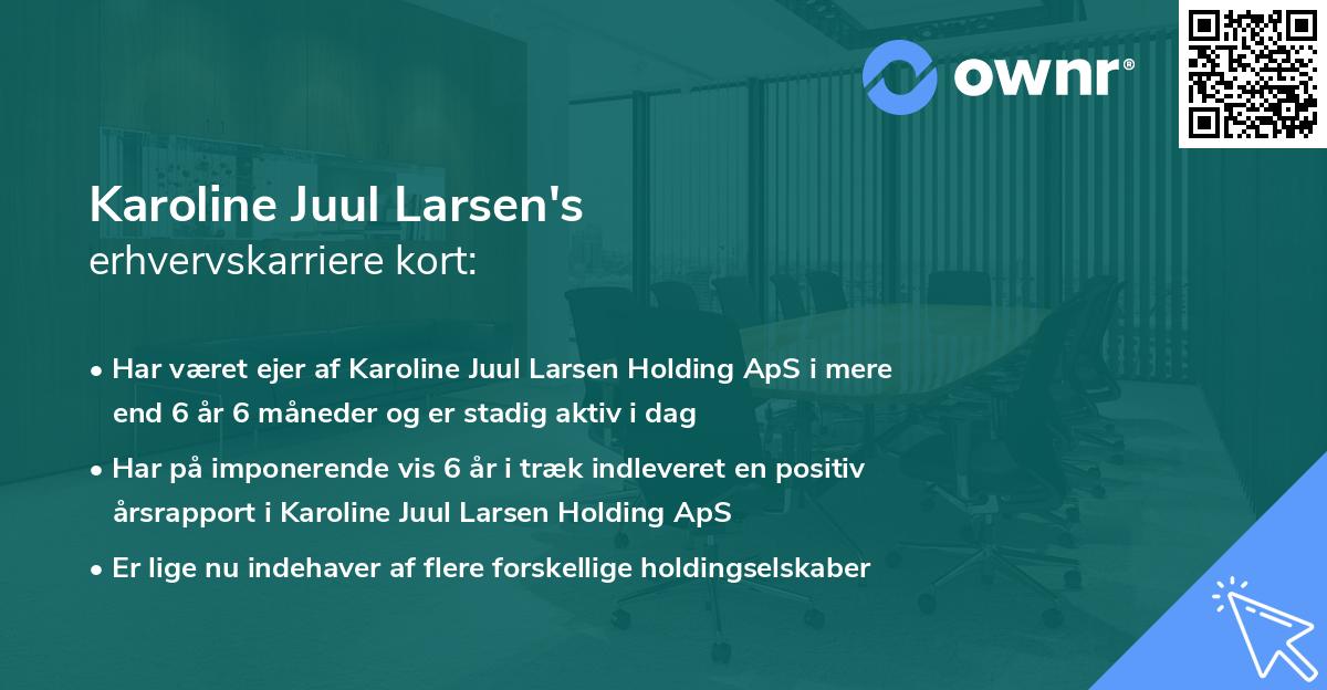 Karoline Juul Larsen's erhvervskarriere kort