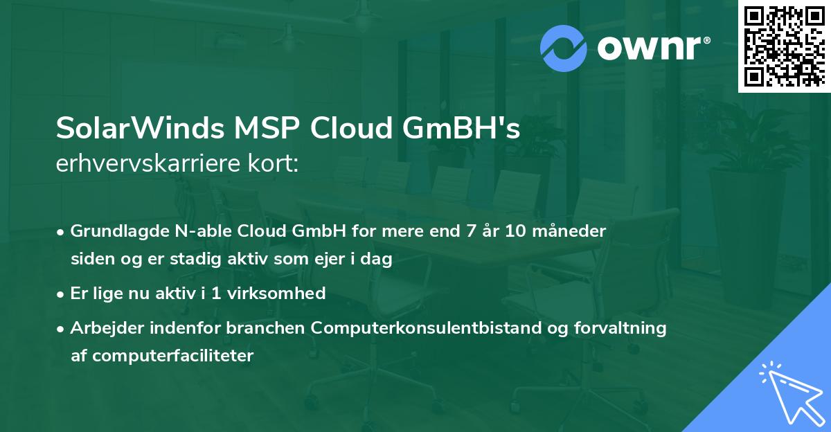 SolarWinds MSP Cloud GmBH's erhvervskarriere kort