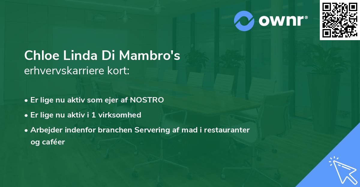 Chloe Linda Di Mambro's erhvervskarriere kort
