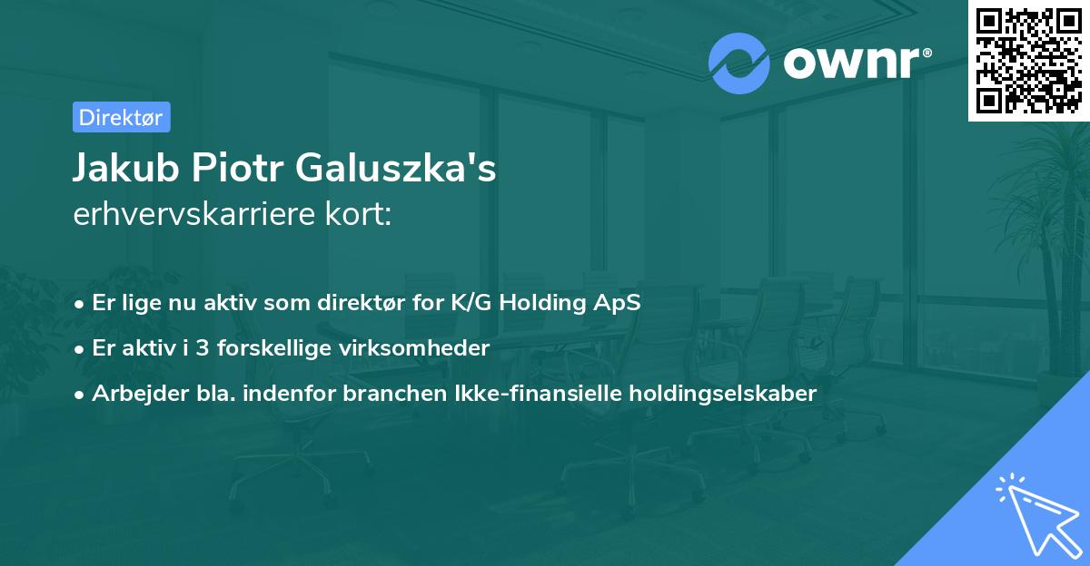 Jakub Piotr Galuszka's erhvervskarriere kort