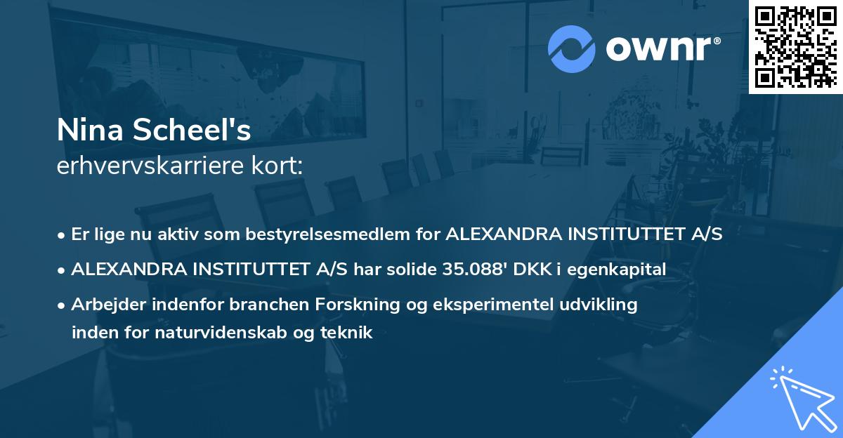 Nina Scheel's erhvervskarriere kort