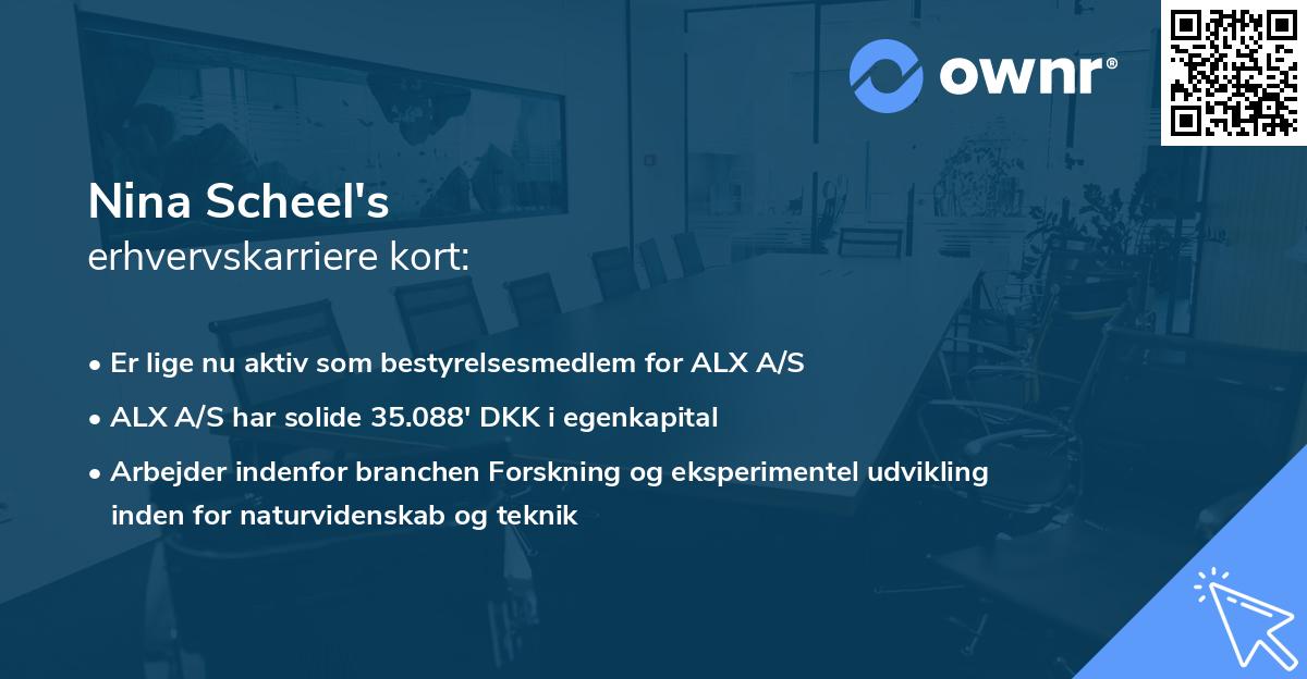 Nina Scheel's erhvervskarriere kort