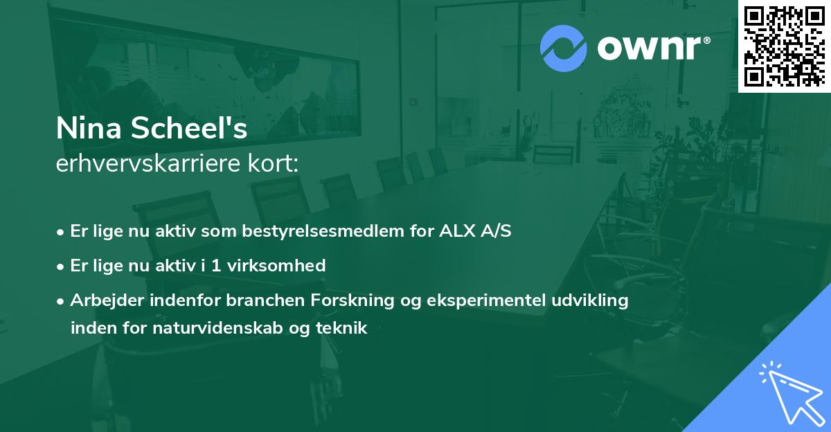 Nina Scheel's erhvervskarriere kort