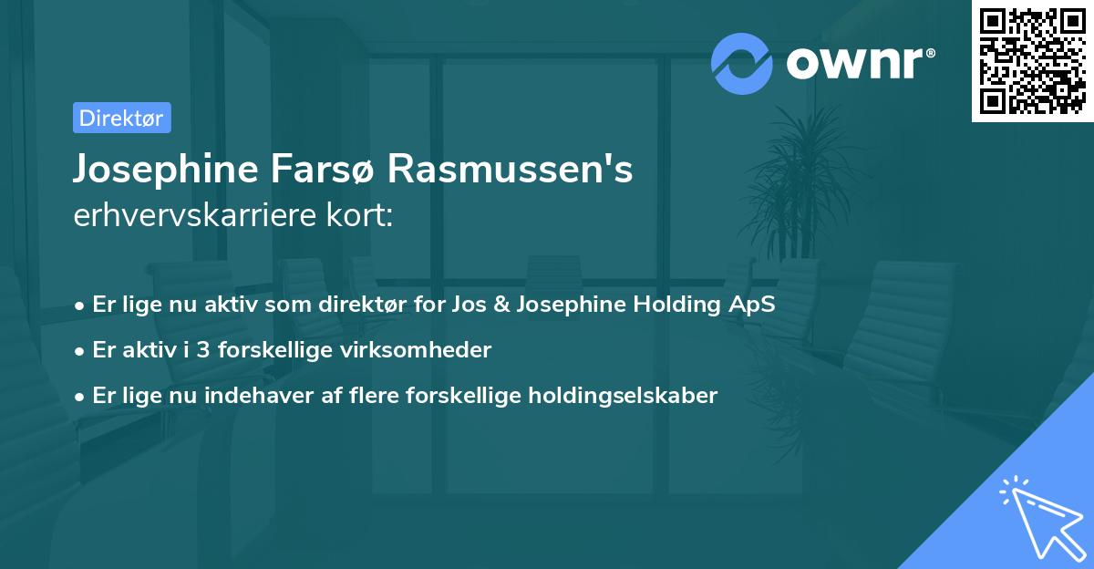 Josephine Farsø Rasmussen's erhvervskarriere kort