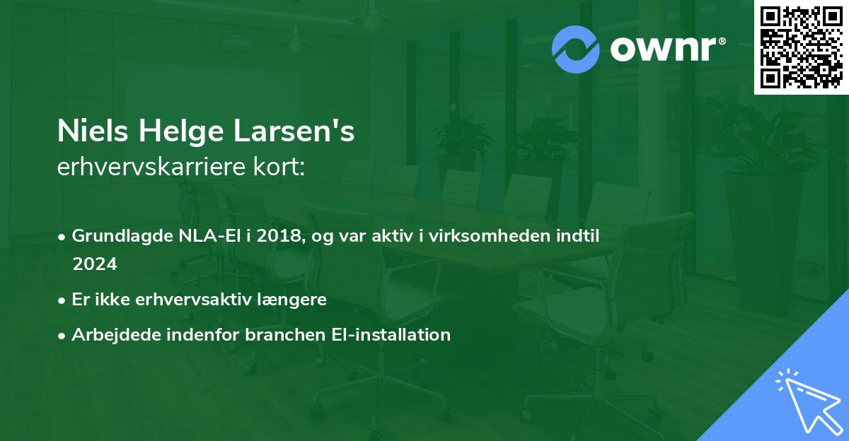 Niels Helge Larsen's erhvervskarriere kort