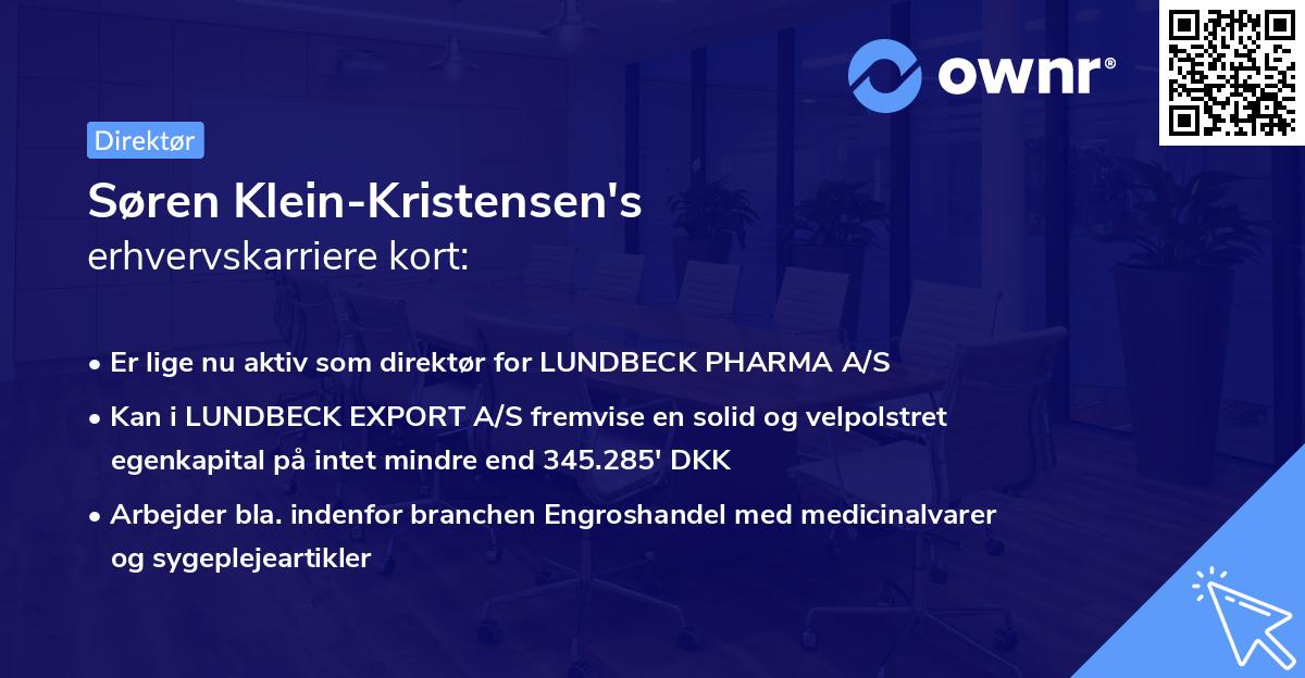 Søren Klein-Kristensen's erhvervskarriere kort