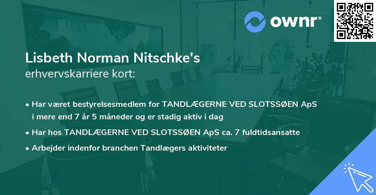 Lisbeth Norman Nitschke's erhvervskarriere kort