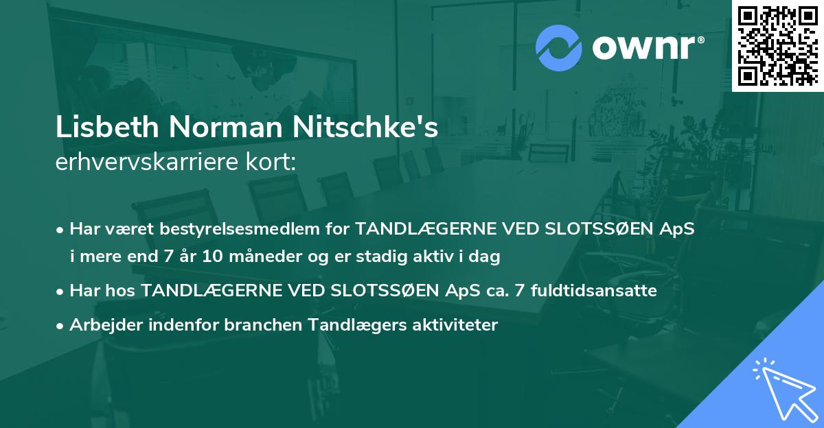 Lisbeth Norman Nitschke's erhvervskarriere kort