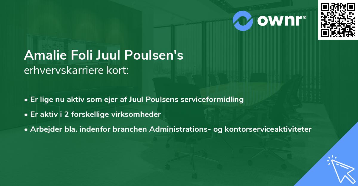 Amalie Foli Juul Poulsen's erhvervskarriere kort
