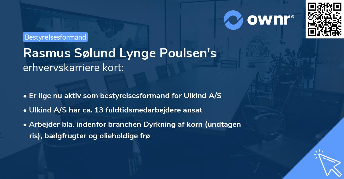 Rasmus Sølund Lynge Poulsen's erhvervskarriere kort