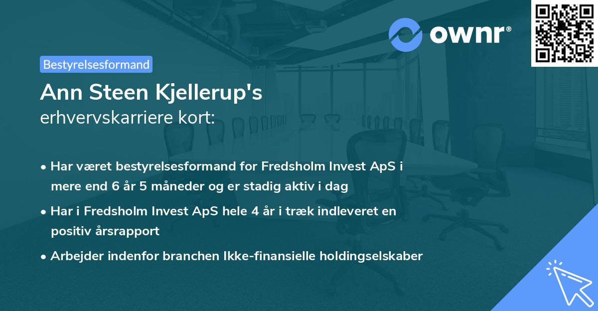 Ann Steen Kjellerup's erhvervskarriere kort