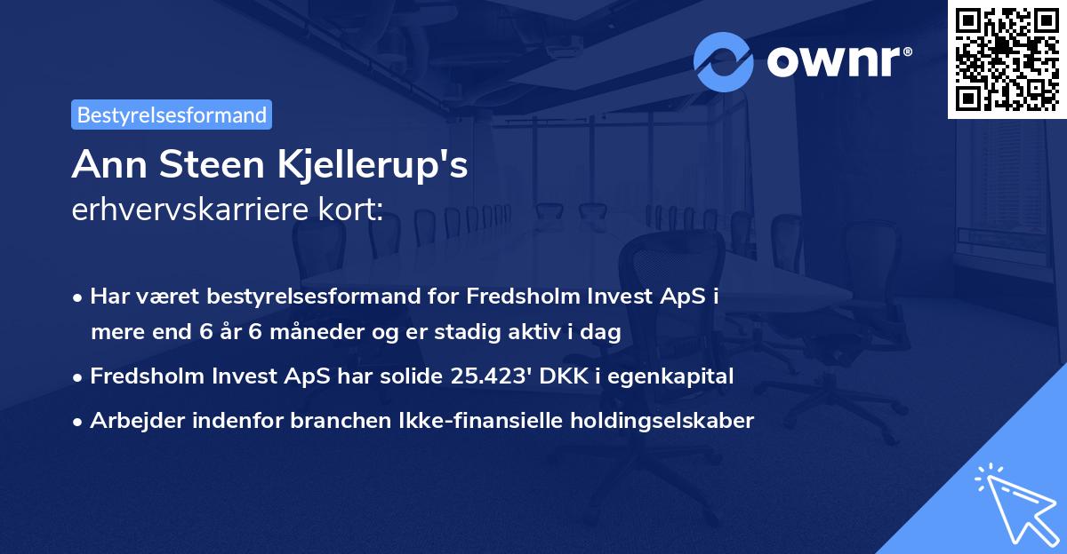 Ann Steen Kjellerup's erhvervskarriere kort