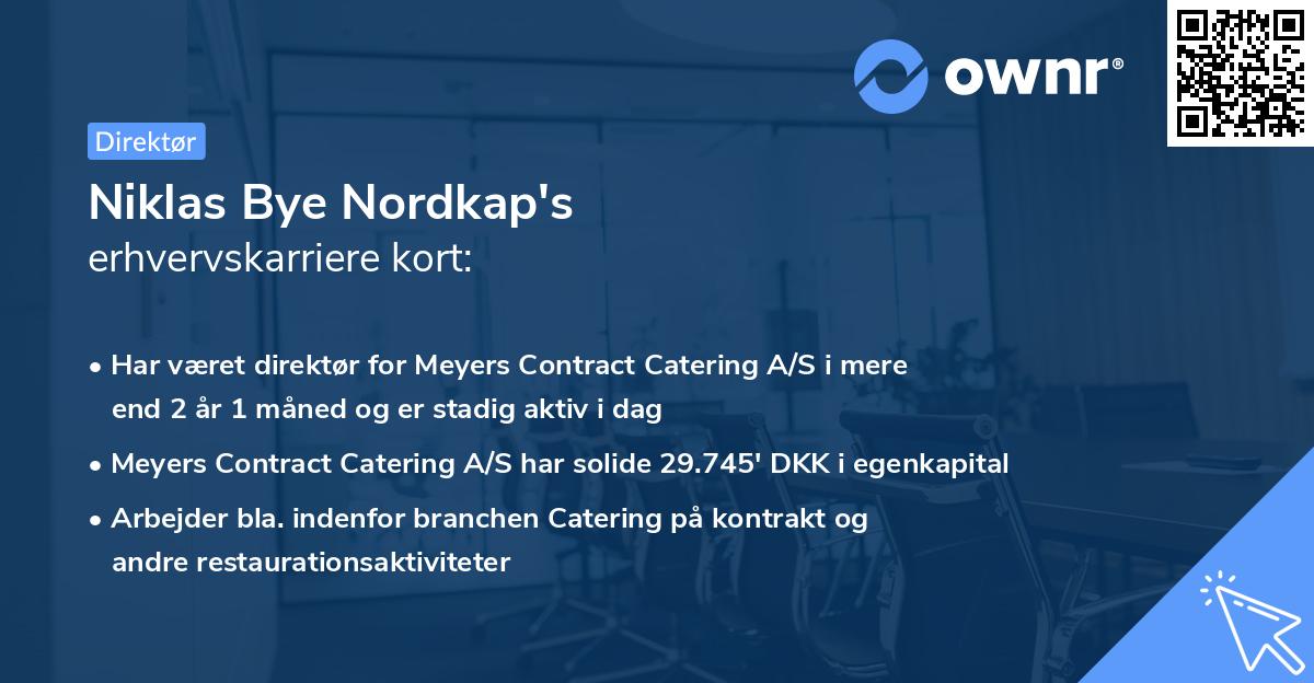 Niklas Bye Nordkap's erhvervskarriere kort