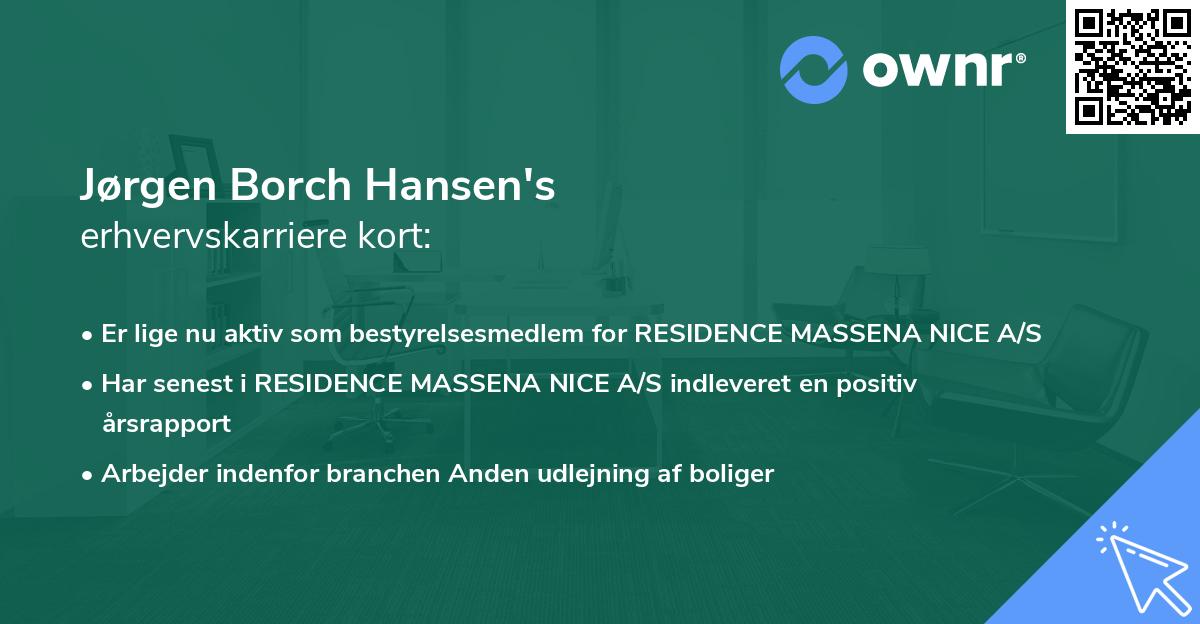 Jørgen Borch Hansen's erhvervskarriere kort