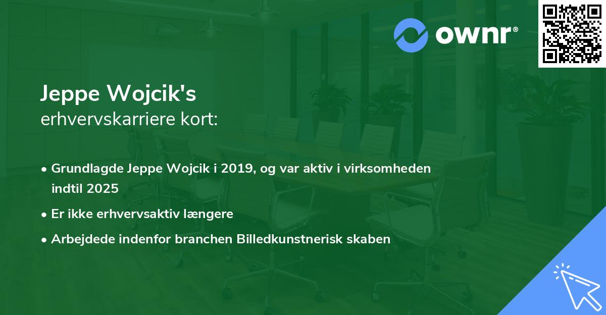 Jeppe Wojcik's erhvervskarriere kort