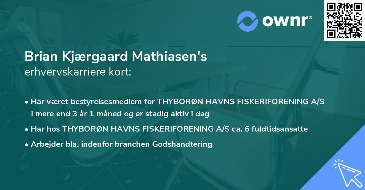 Brian Kjærgaard Mathiasen's erhvervskarriere kort