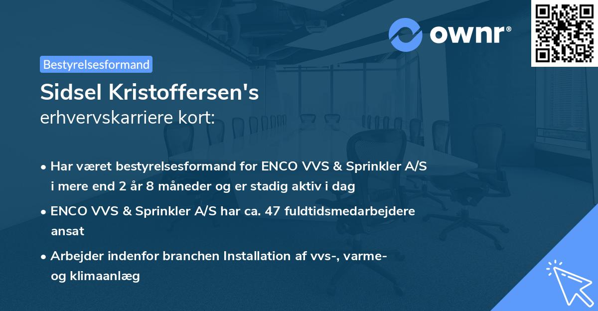 Sidsel Kristoffersen's erhvervskarriere kort