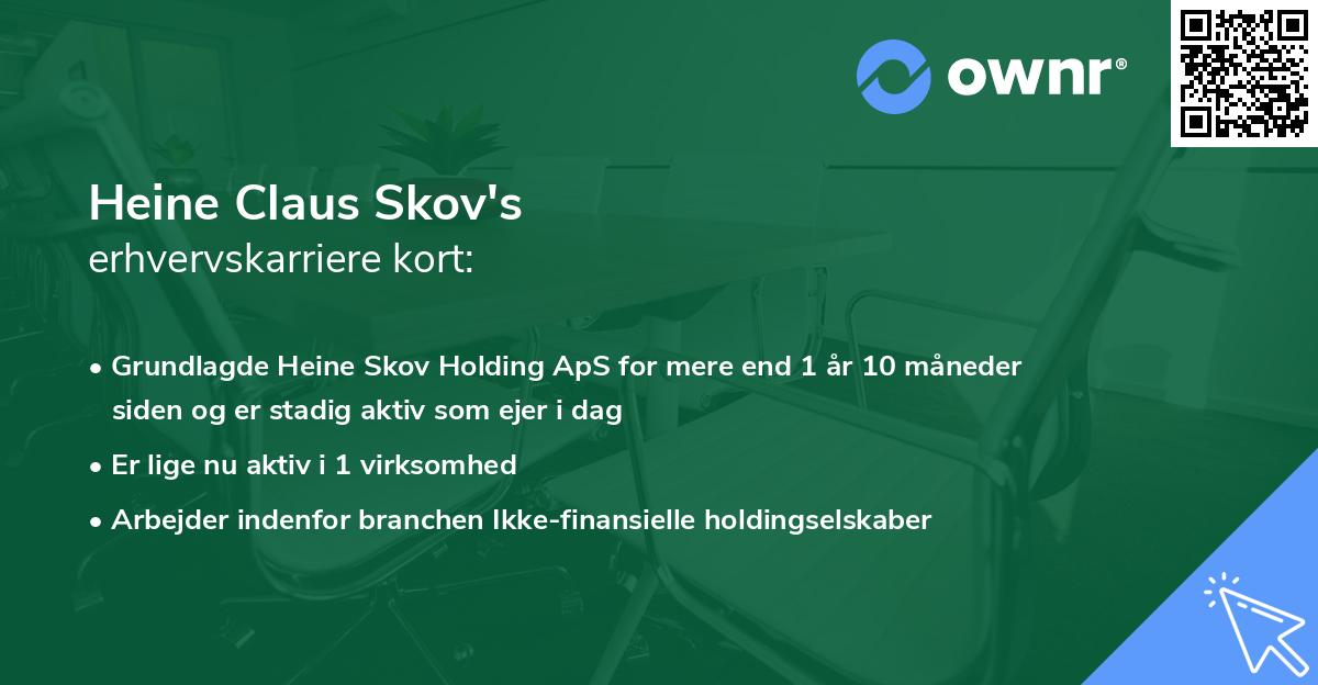 Heine Claus Skov's erhvervskarriere kort