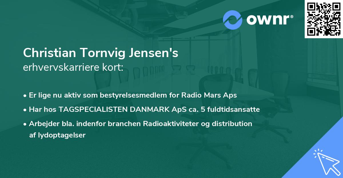 Christian Tornvig Jensen's erhvervskarriere kort