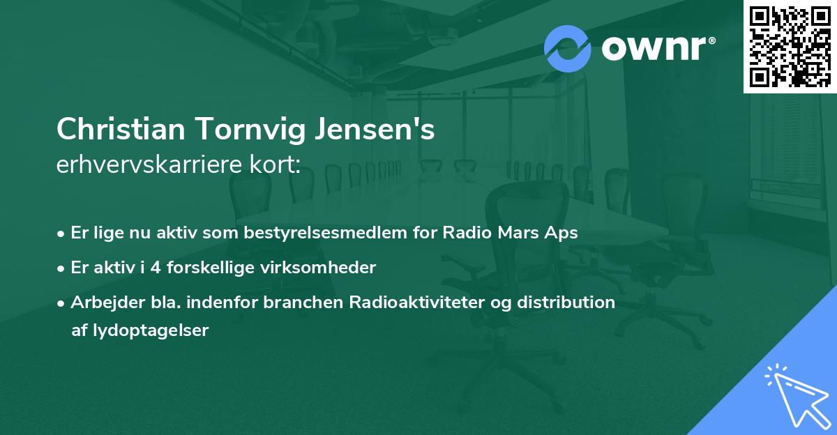 Christian Tornvig Jensen's erhvervskarriere kort