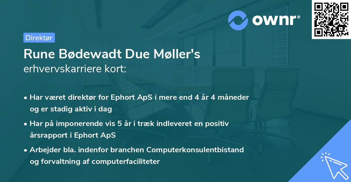 Rune Bødewadt Due Møller's erhvervskarriere kort