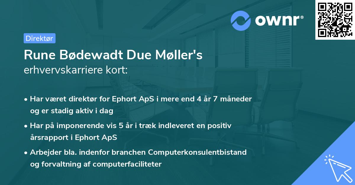 Rune Bødewadt Due Møller's erhvervskarriere kort