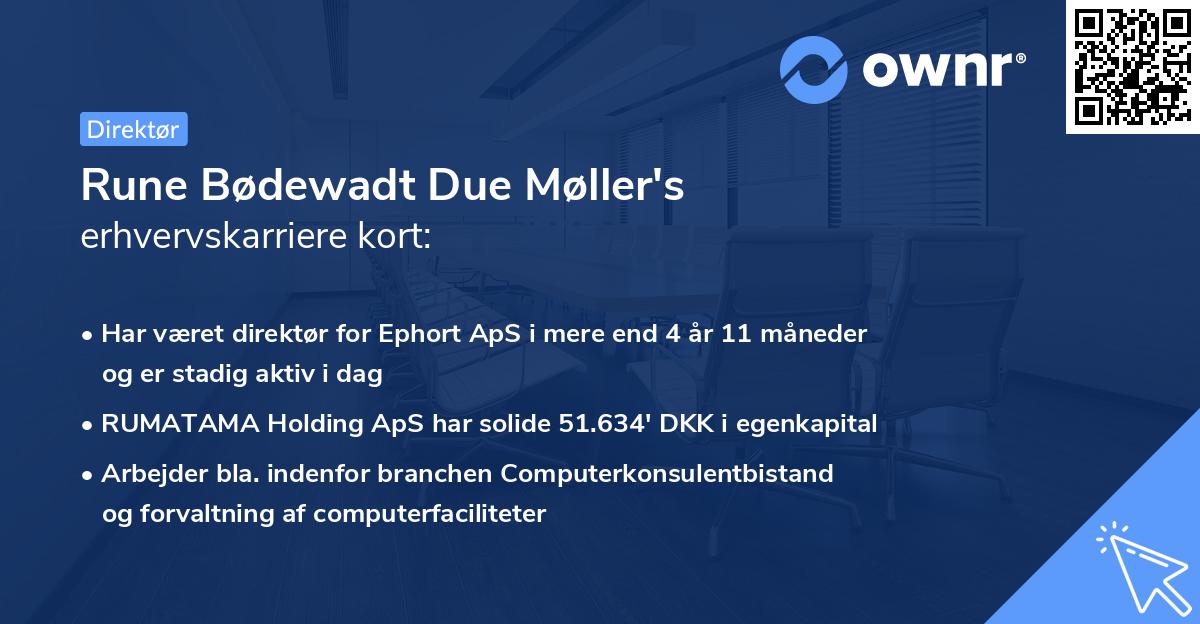 Rune Bødewadt Due Møller's erhvervskarriere kort