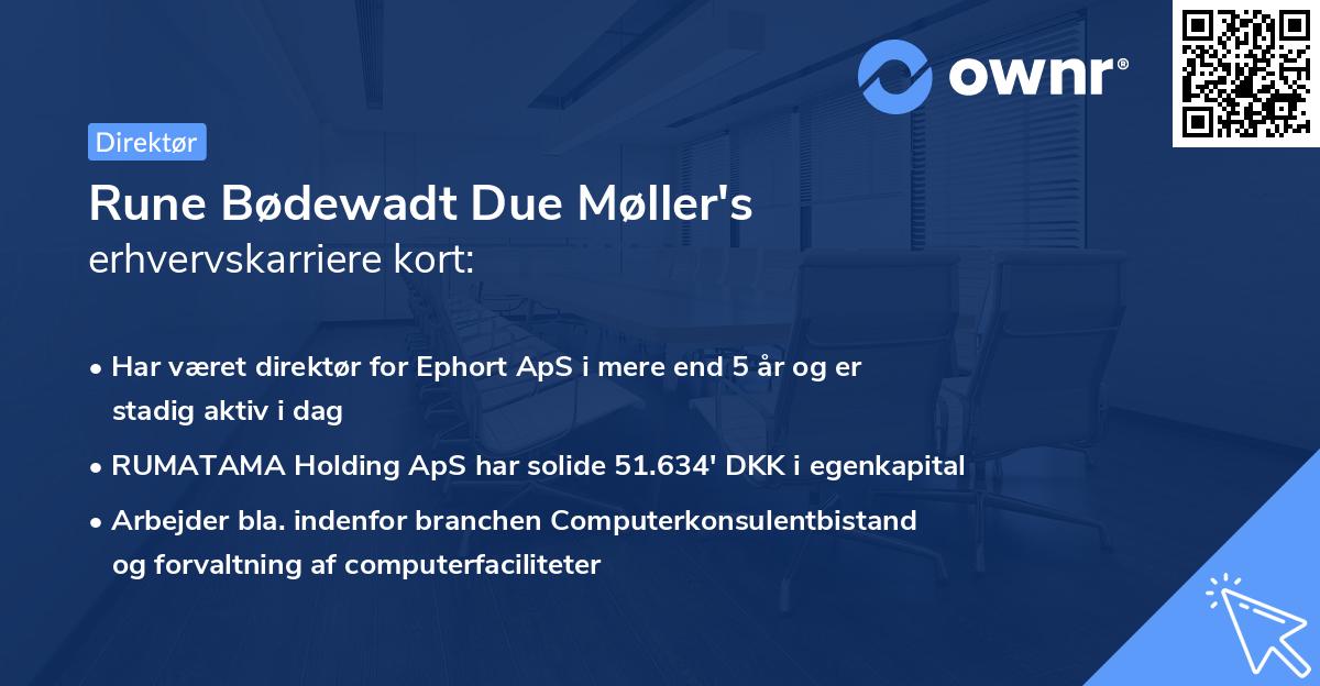 Rune Bødewadt Due Møller's erhvervskarriere kort