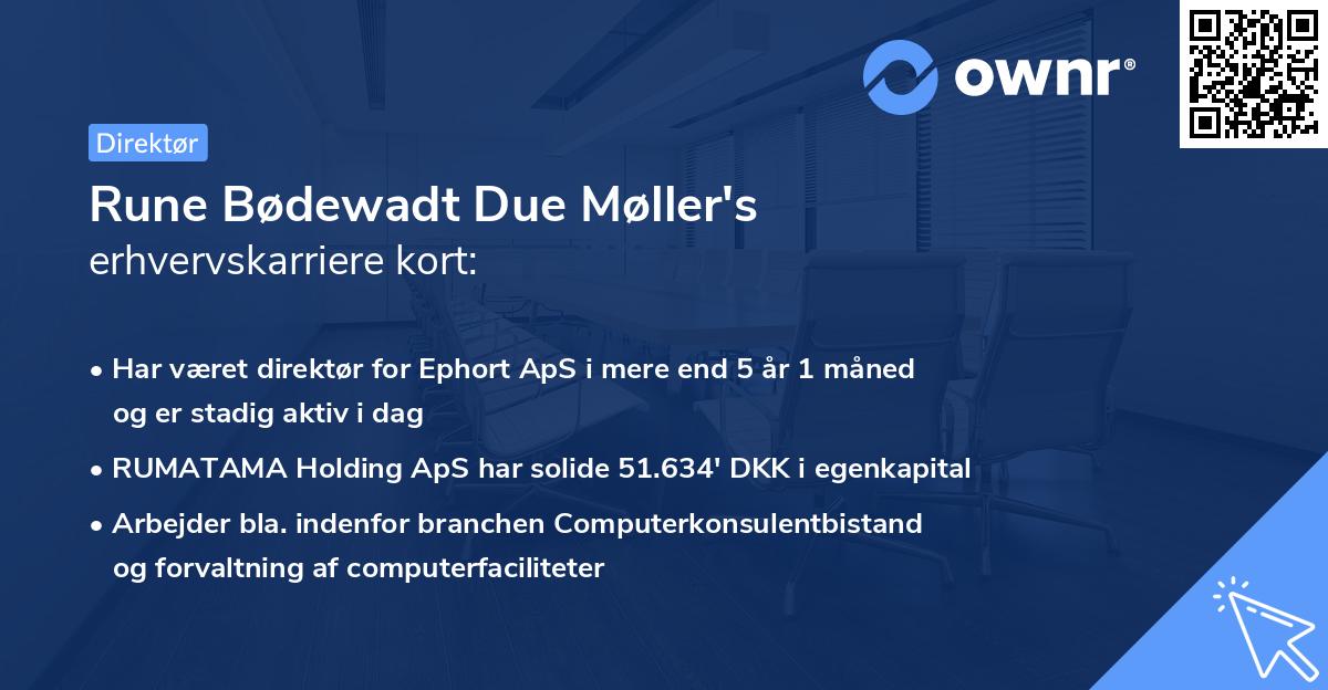 Rune Bødewadt Due Møller's erhvervskarriere kort