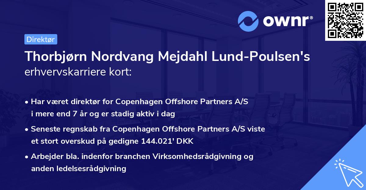 Thorbjørn Nordvang Mejdahl Lund-Poulsen's erhvervskarriere kort