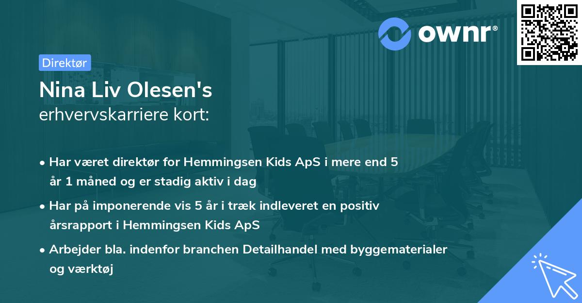Nina Liv Olesen's erhvervskarriere kort