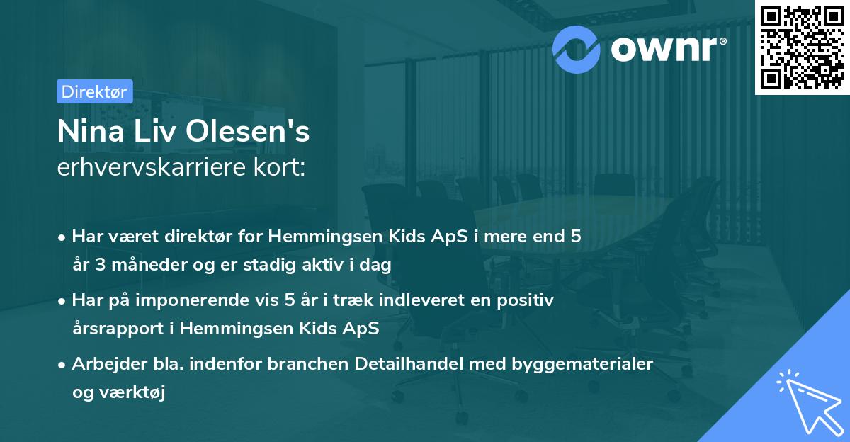 Nina Liv Olesen's erhvervskarriere kort