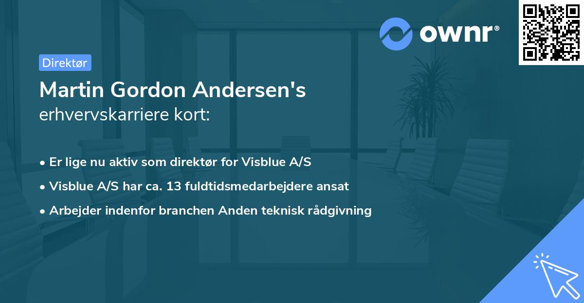 Martin Gordon Andersen's erhvervskarriere kort
