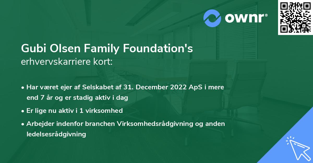 Gubi Olsen Family Foundation's erhvervskarriere kort