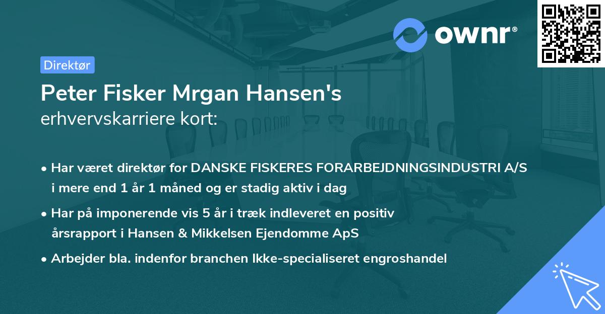 Peter Fisker Mrgan Hansen's erhvervskarriere kort