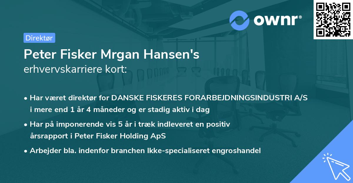 Peter Fisker Mrgan Hansen's erhvervskarriere kort