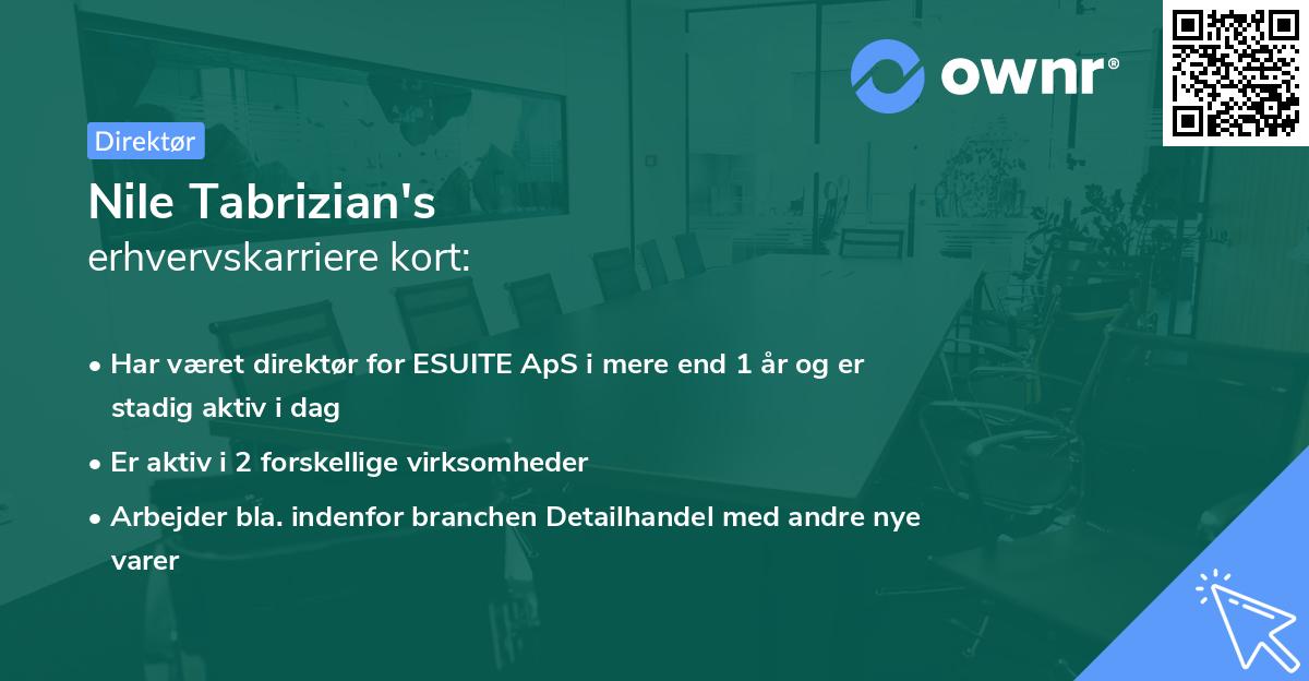 Nile Tabrizian's erhvervskarriere kort