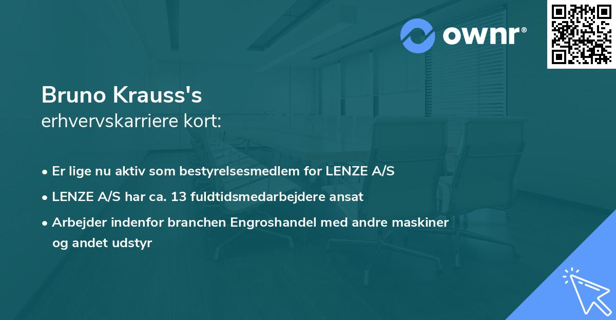 Bruno Krauss's erhvervskarriere kort
