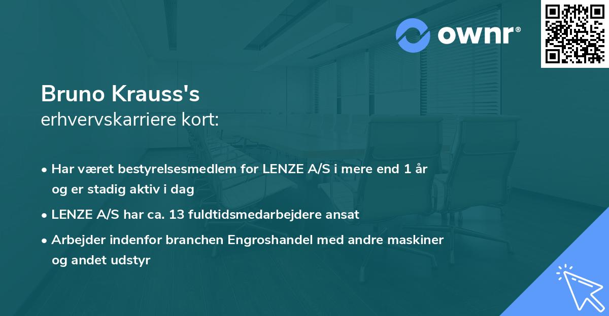 Bruno Krauss's erhvervskarriere kort