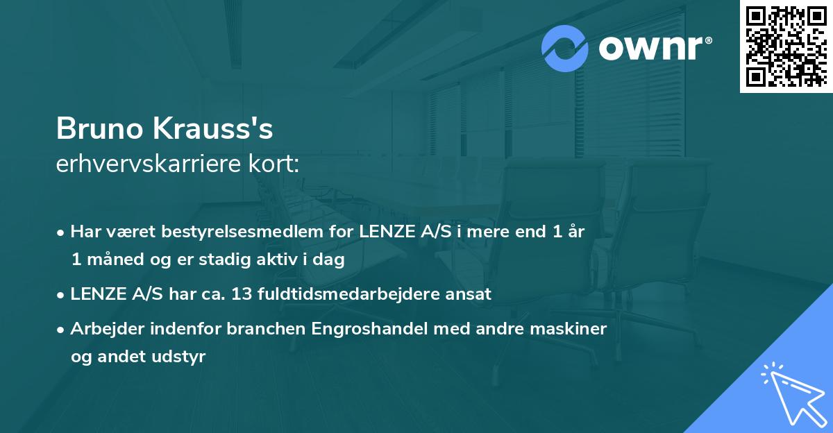 Bruno Krauss's erhvervskarriere kort