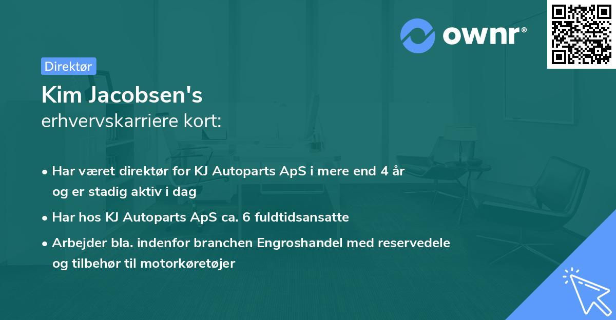 Kim Jacobsen's erhvervskarriere kort