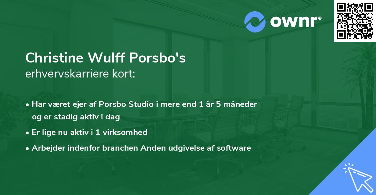 Christine Wulff Porsbo's erhvervskarriere kort