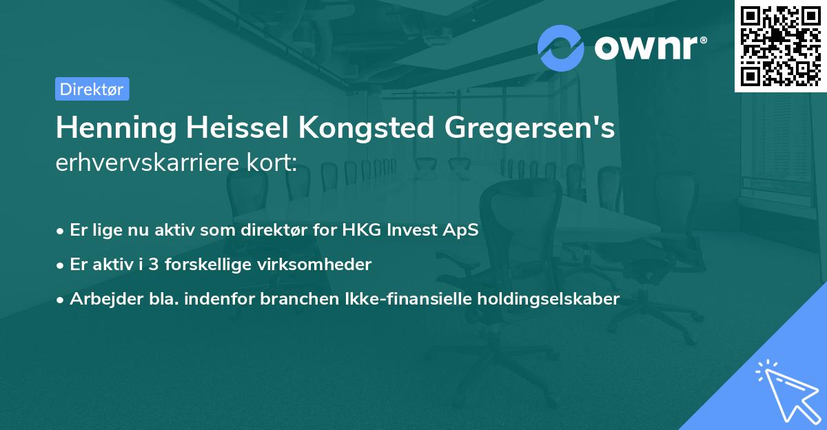 Henning Heissel Kongsted Gregersen's erhvervskarriere kort
