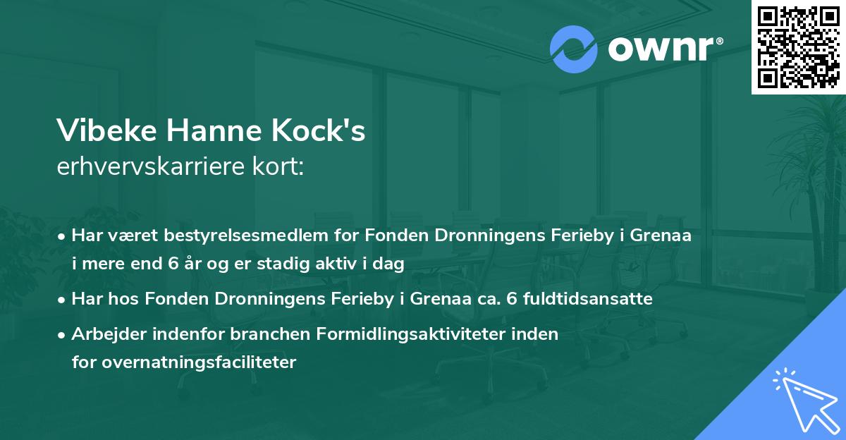 Vibeke Hanne Kock's erhvervskarriere kort