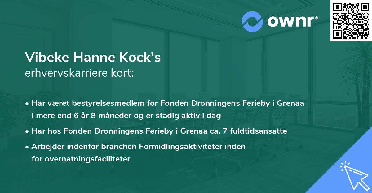 Vibeke Hanne Kock's erhvervskarriere kort
