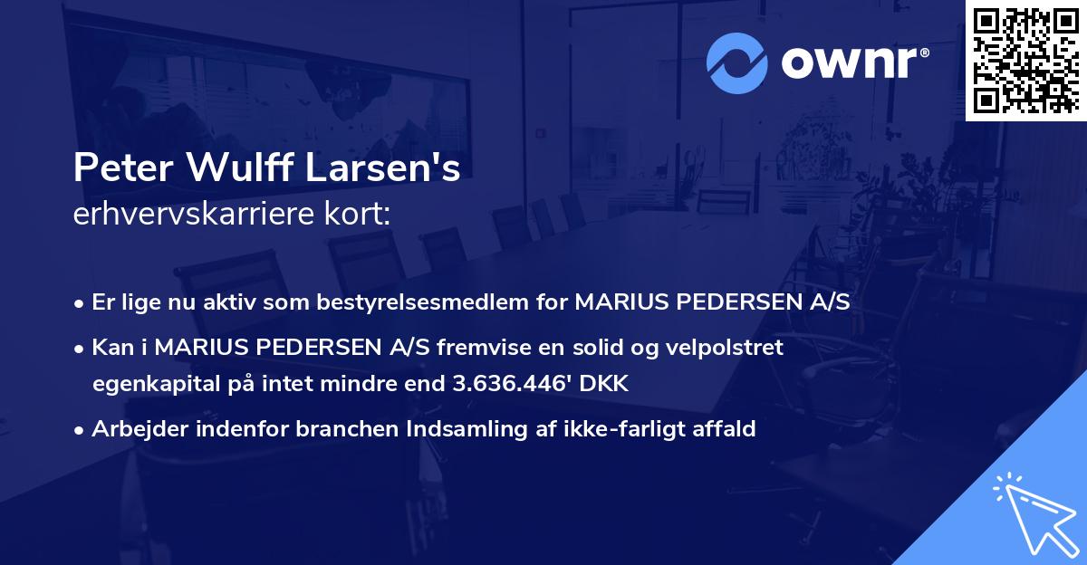 Peter Wulff Larsen's erhvervskarriere kort