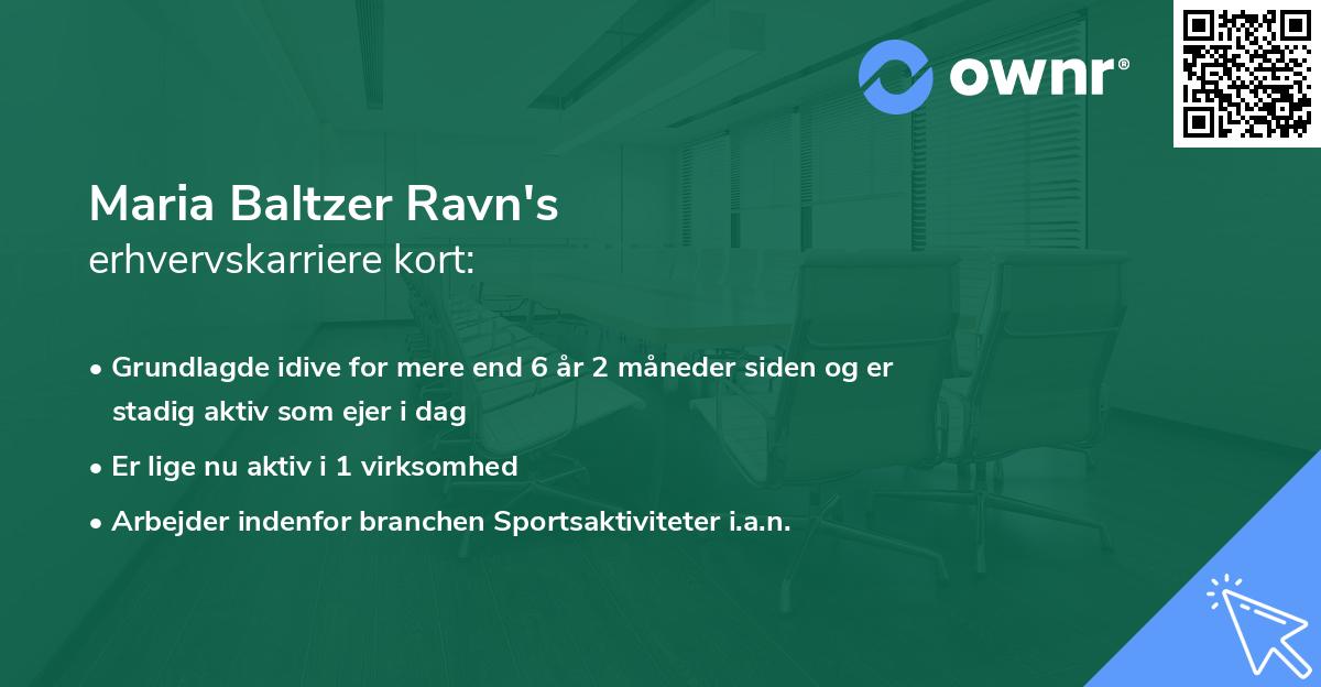 Maria Baltzer Ravn's erhvervskarriere kort