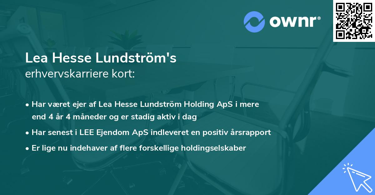 Lea Hesse Lundström's erhvervskarriere kort