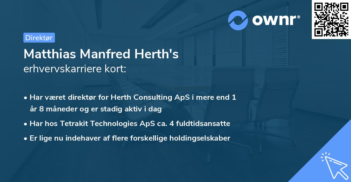 Matthias Manfred Herth's erhvervskarriere kort